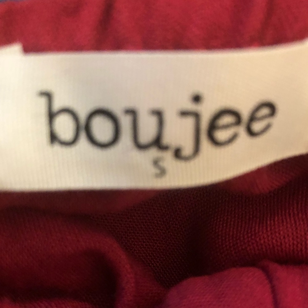 Maroon/ red babydoll tie front strapless top - Picture 2 of 4